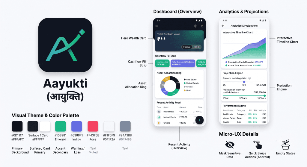 Aayukti Mobile Dashboard & Projections